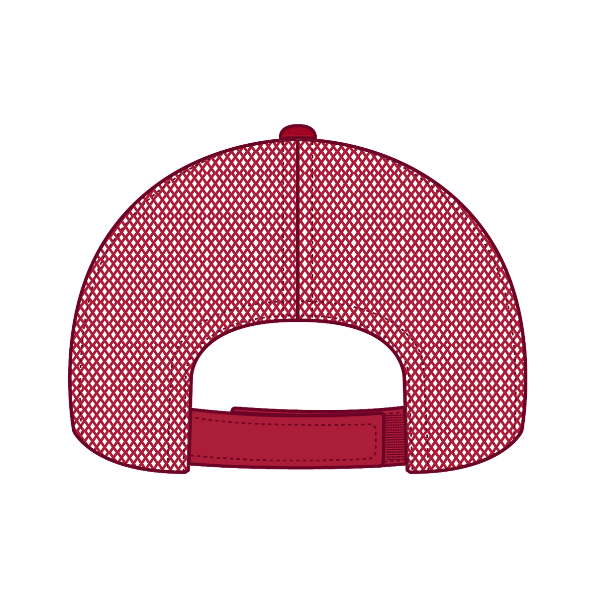 Rear View of 002 - Red OTTO CAP "OTTO COMFY FIT" 6 Panel Low Profile Baseball Cap