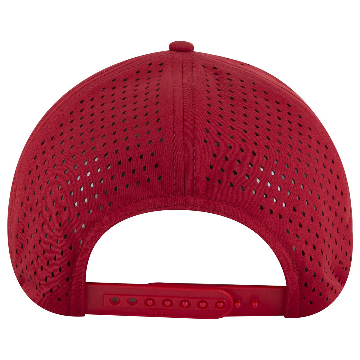 Rear View of 002 - Red OTTO CAP "OTTO COMFY FIT" 6 Panel Mid Profile Baseball Cap