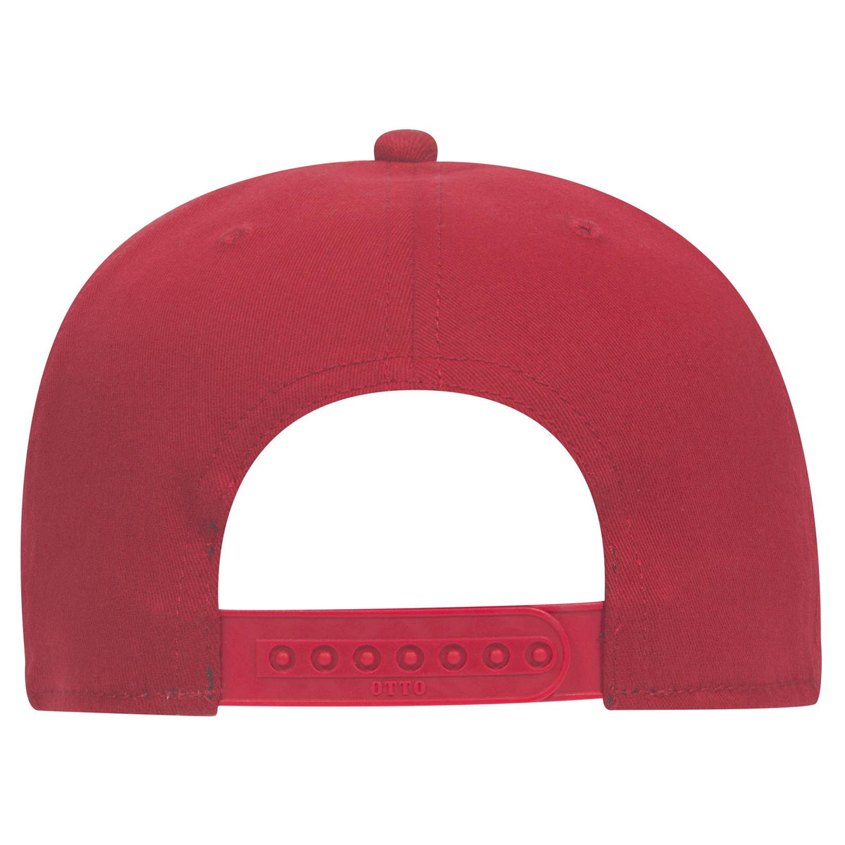 Rear View of 002 - Red OTTO CAP "OTTO COMFY FIT" 6 Panel Pro Style Snapback Hat