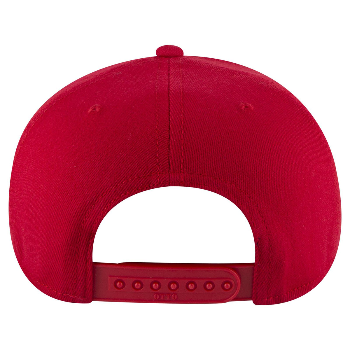 Rear View of 002 - Red OTTO CAP "OTTO COMFY FIT" 6 Panel Pro Style Snapback Hat