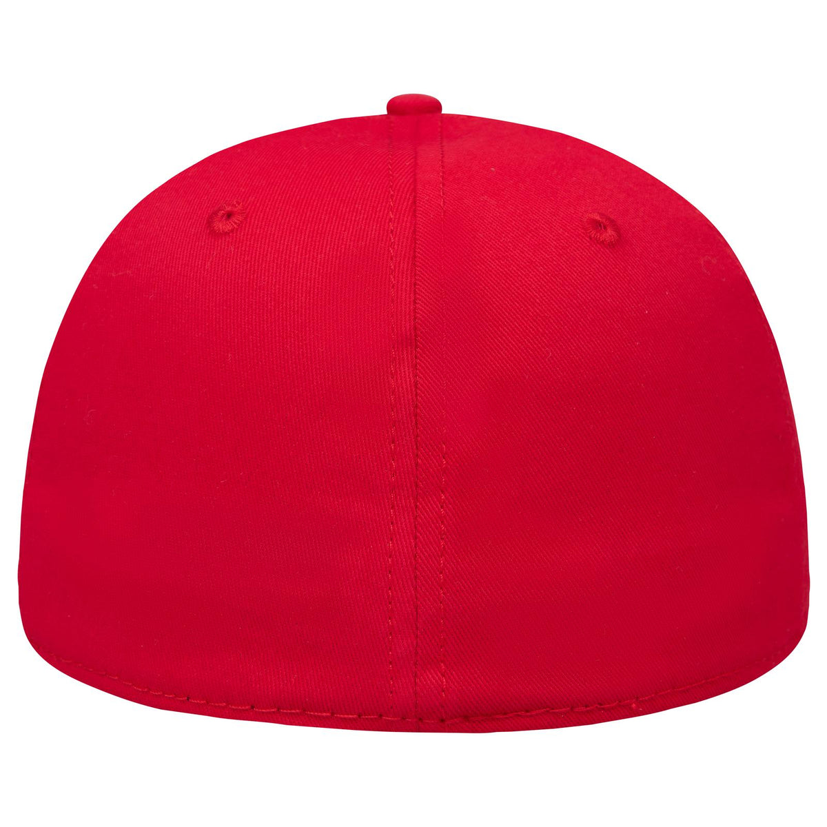 Rear View of 002 - Red OTTO CAP "OTTO FLEX" Fitted 6 Panel Low Profile Baseball Cap