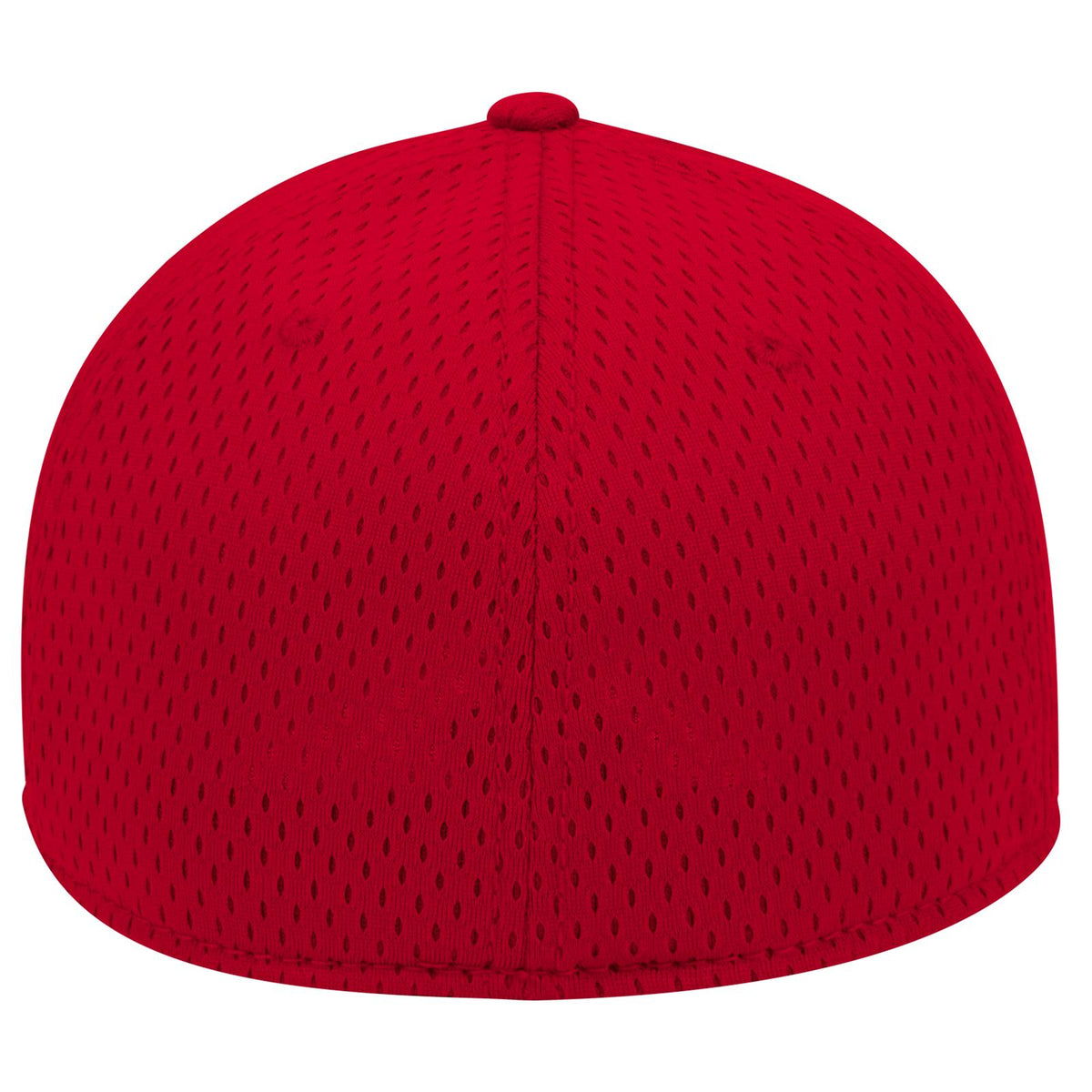 Rear View of 002 - Red OTTO CAP "OTTO FLEX" Fitted 6 Panel Low Profile Baseball Cap