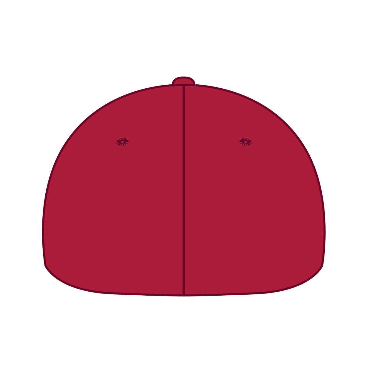 Rear View of 002 - Red OTTO CAP "OTTO FLEX" Fitted 6 Panel Low Profile Baseball Cap