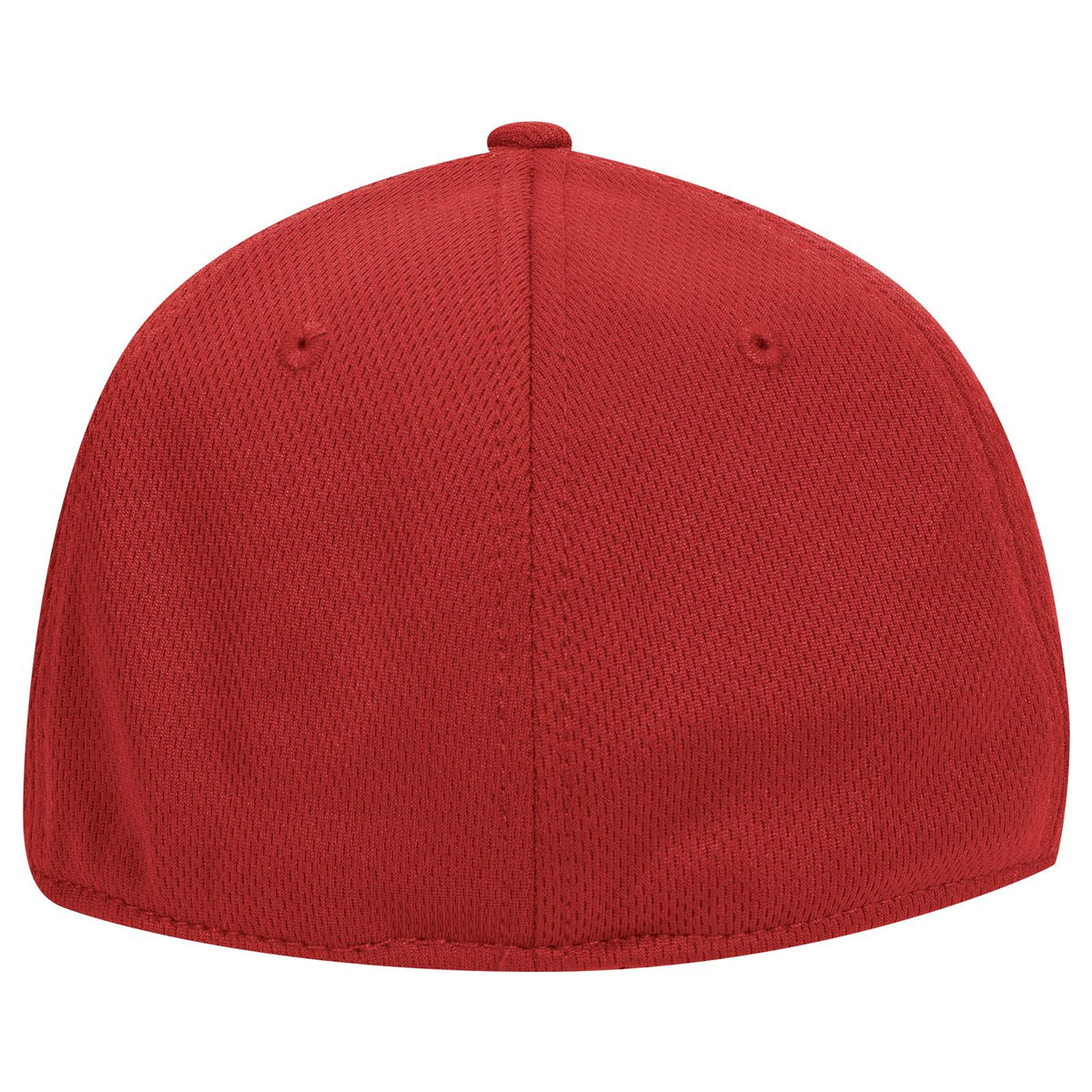 Rear View of 002 - Red OTTO CAP "OTTO FLEX" Fitted 6 Panel Low Profile Baseball Cap