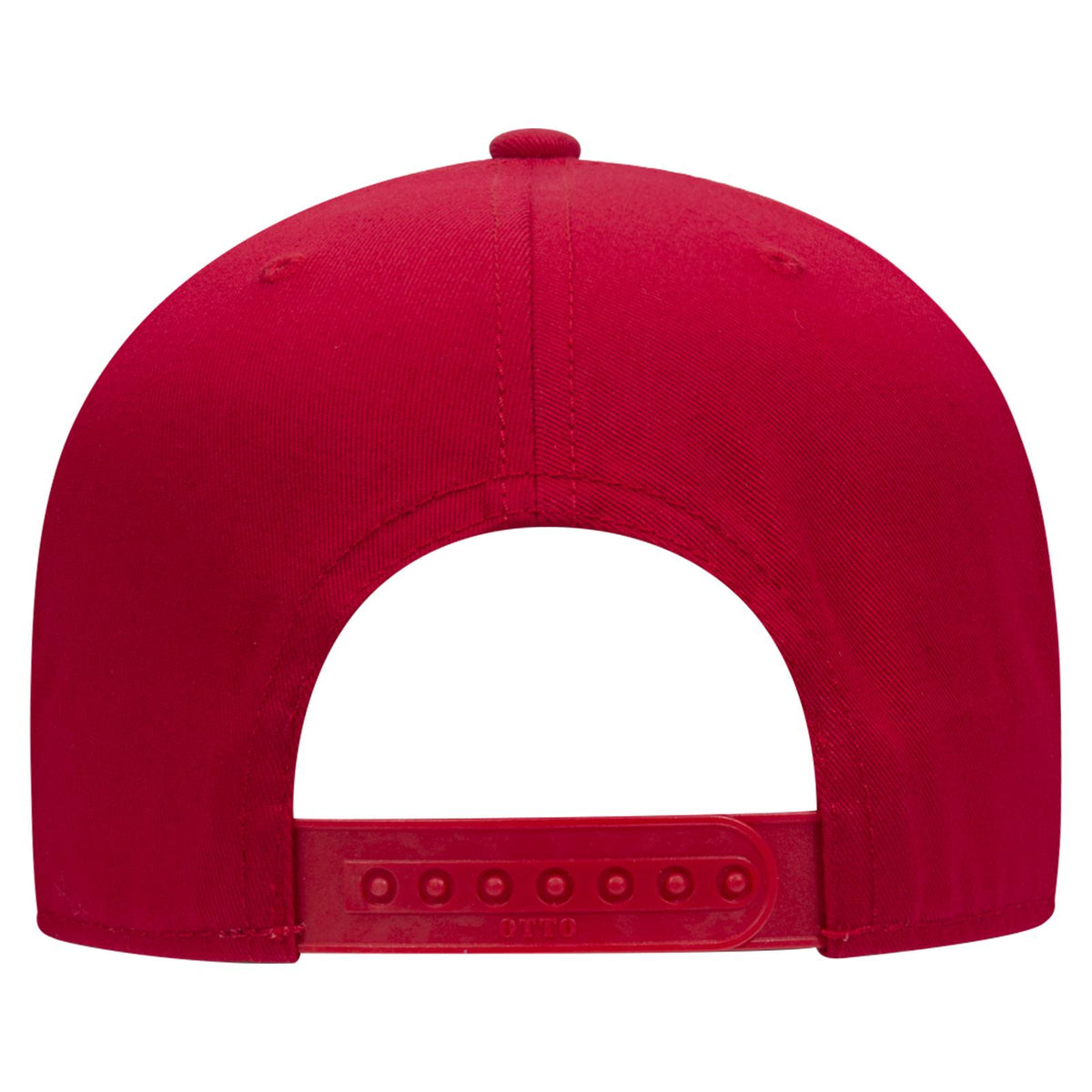 Rear View of 002 - Red OTTO CAP “OTTO SNAP” 6 Panel Pro Style Snapback Hat