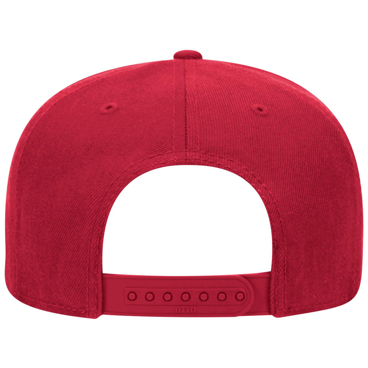 Rear View of 002 - Red OTTO CAP "OTTO SNAP" 6 Panel Pro Style Snapback Hat