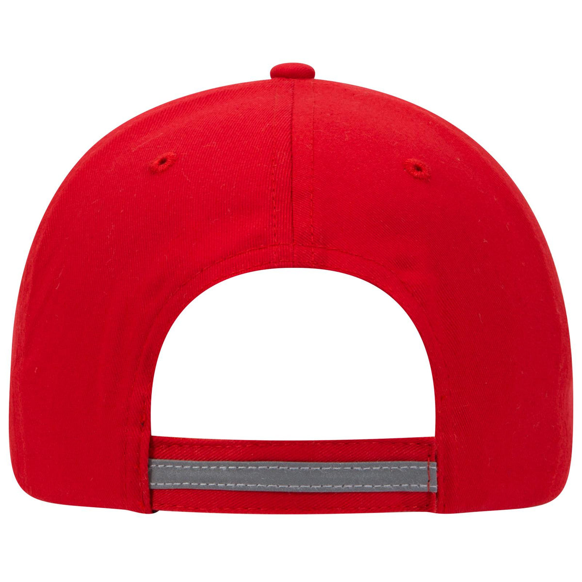 Rear View of 002 - Red OTTO CAP Reflective 6 Panel Low Profile Baseball Cap