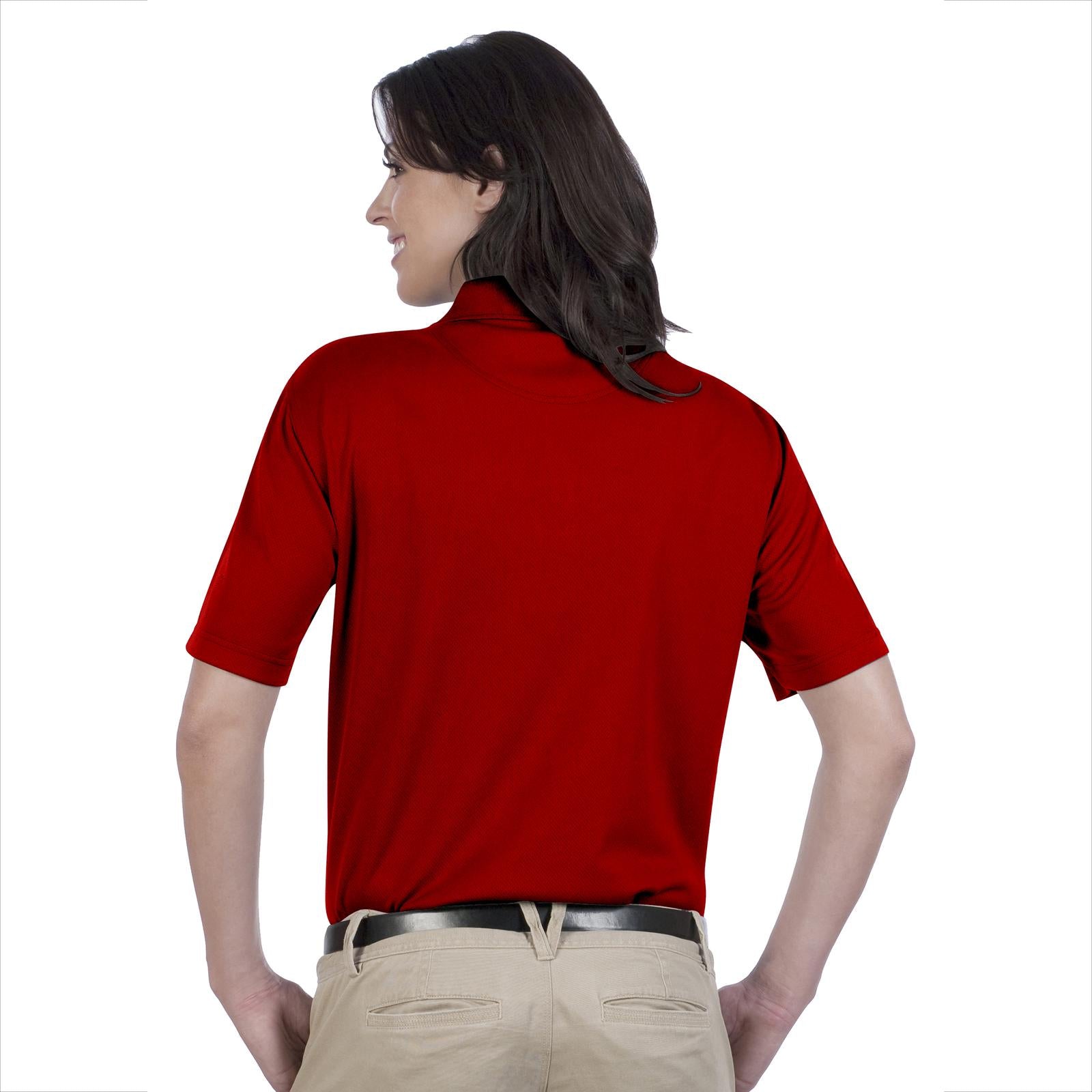 Front View of 002 - Red OTTO Ladies' Performance Sport Shirt