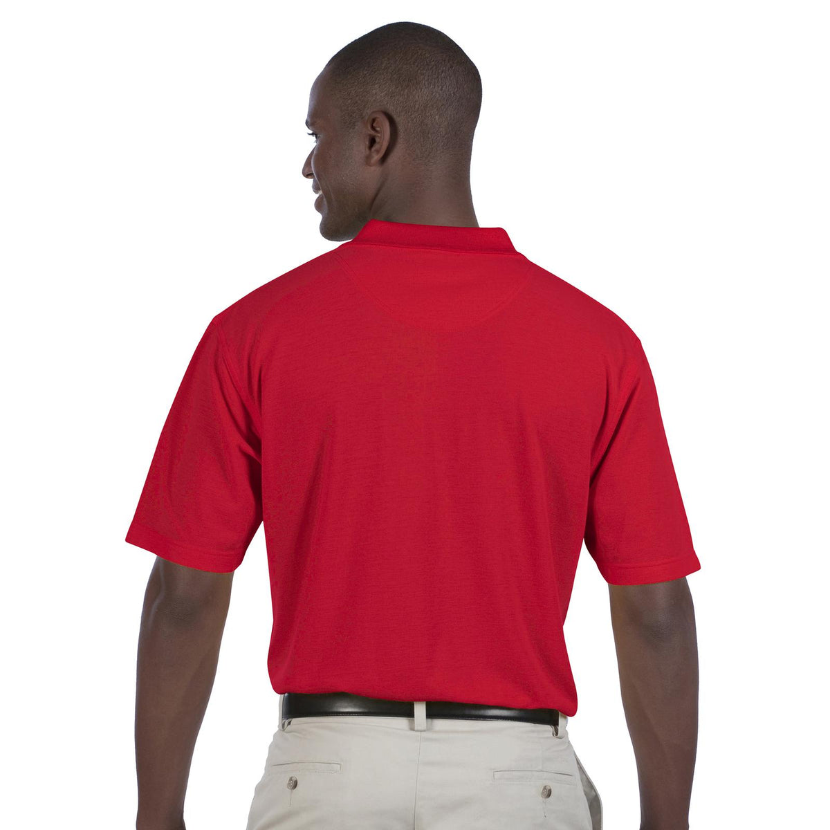 Rear View of 002 - Red OTTO Men's Comfortable Sport Shirt
