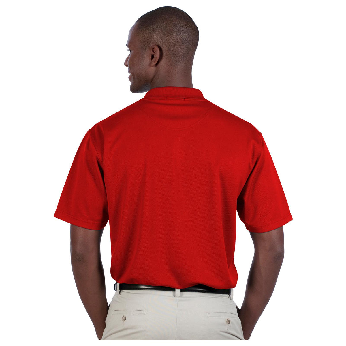 Rear View of 002 - Red OTTO Men's Performance Sport Shirt