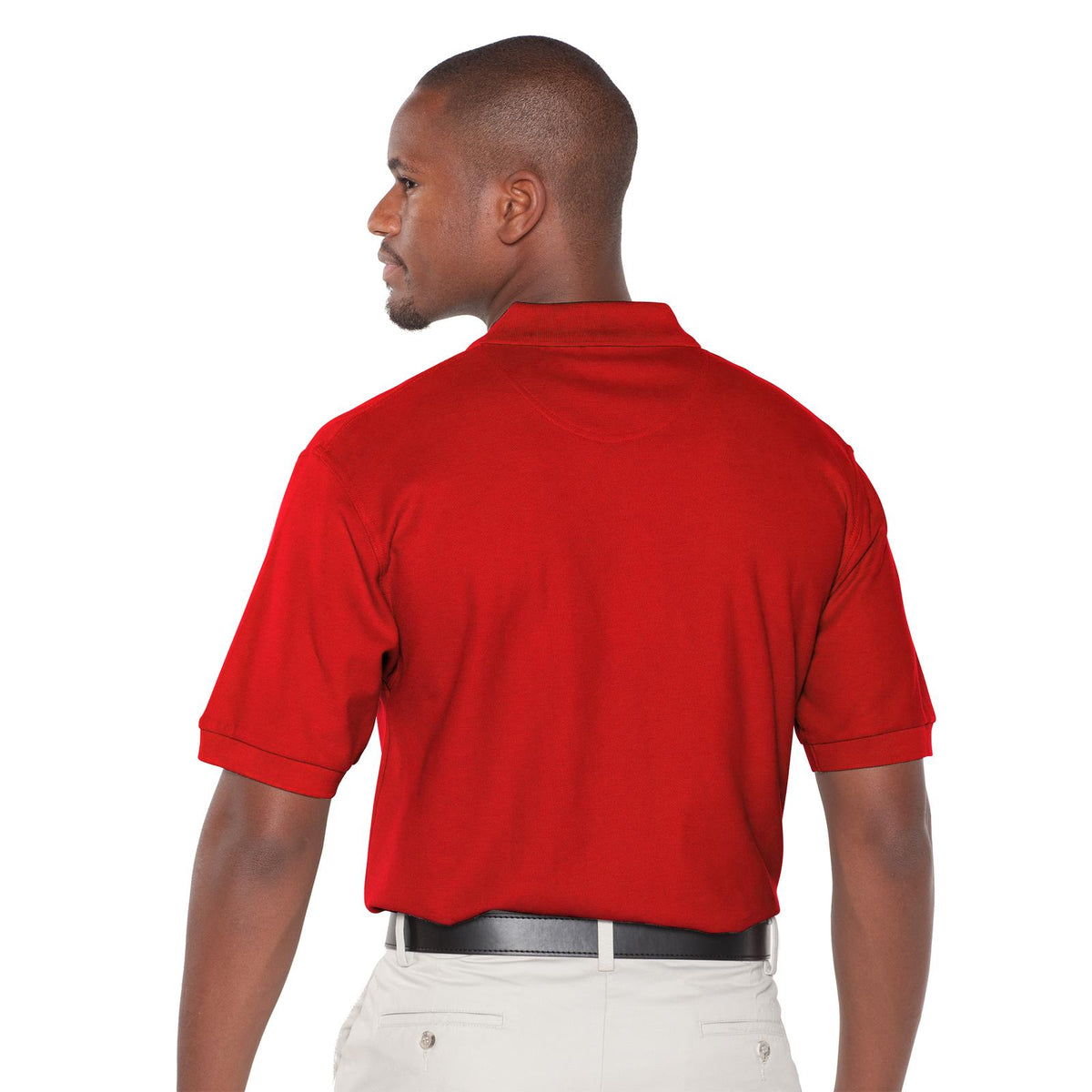 Rear View of 002 - Red OTTO Men's Premium Sport Shirt