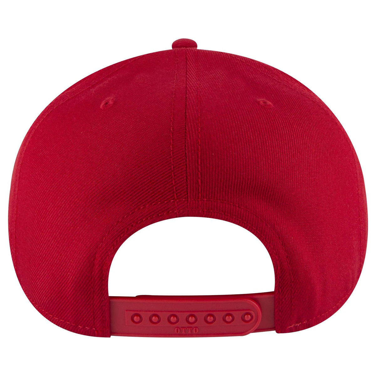 Rear View of 002A - Red OTTO CAP "OTTO SNAP" 6 Panel Pro Style Snapback Hat