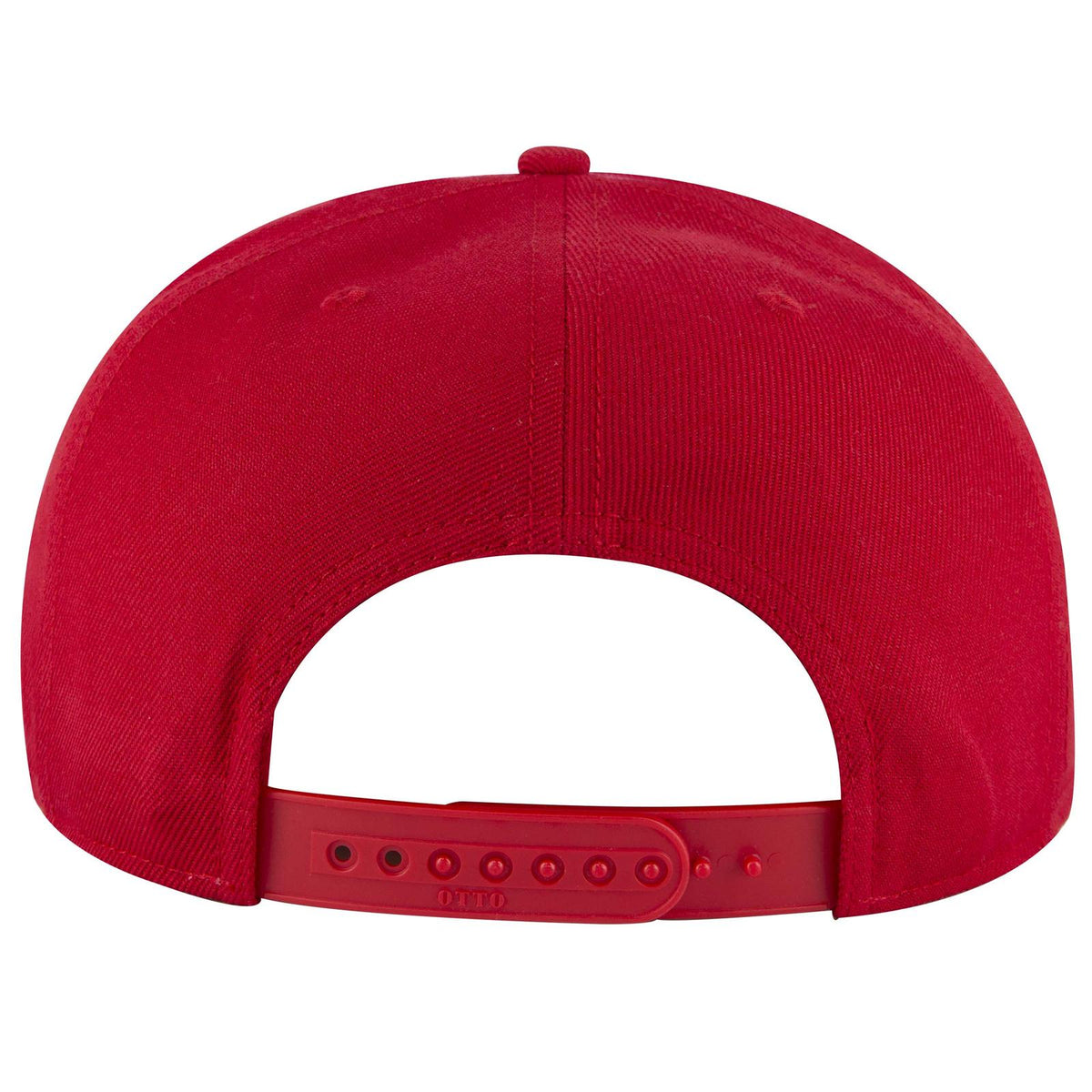 Rear View of 002B - Red OTTO CAP "OTTO SNAP" 6 Panel Pro Style Snapback Hat