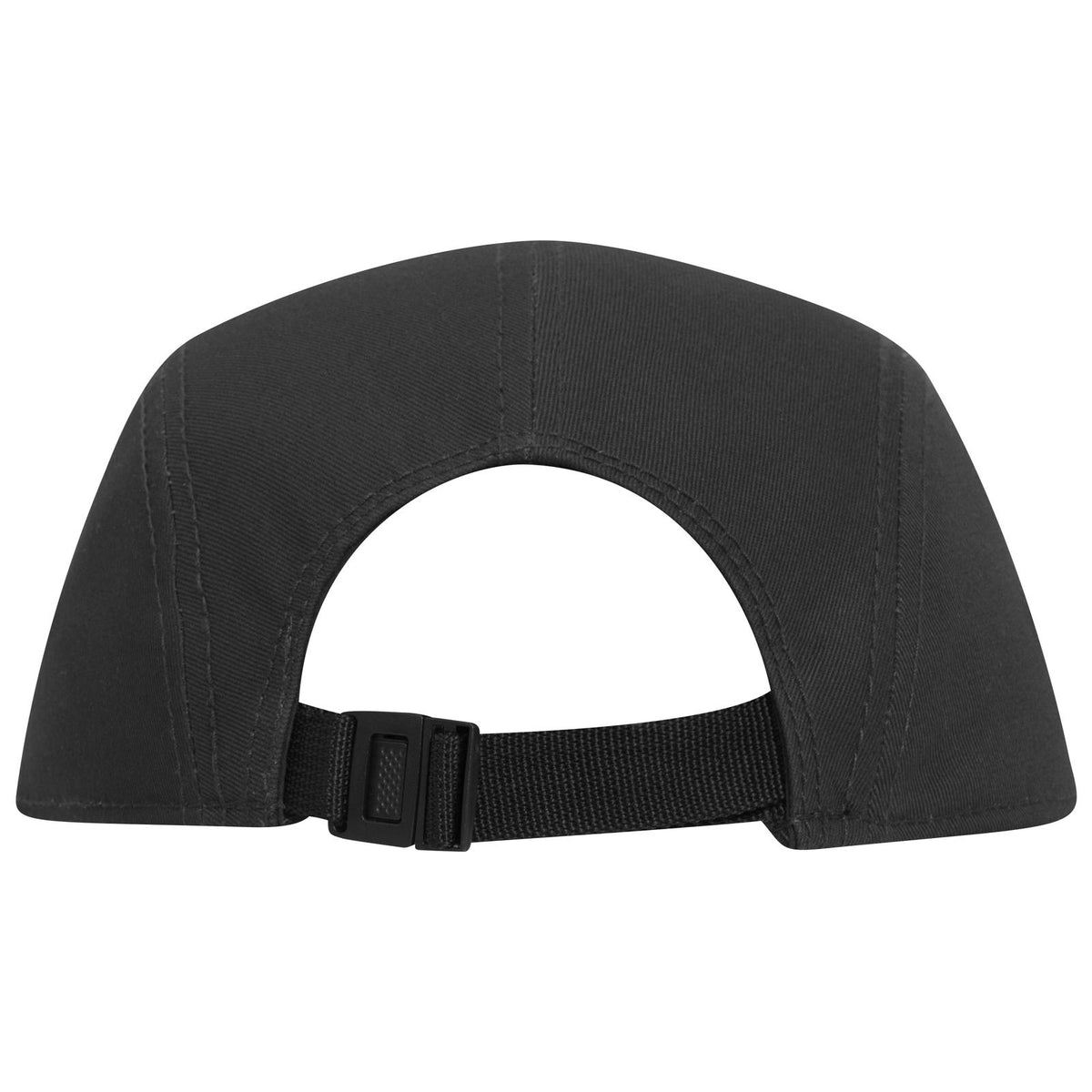 Rear View of 003 - Black OTTO CAP 5 Panel Camper Hat