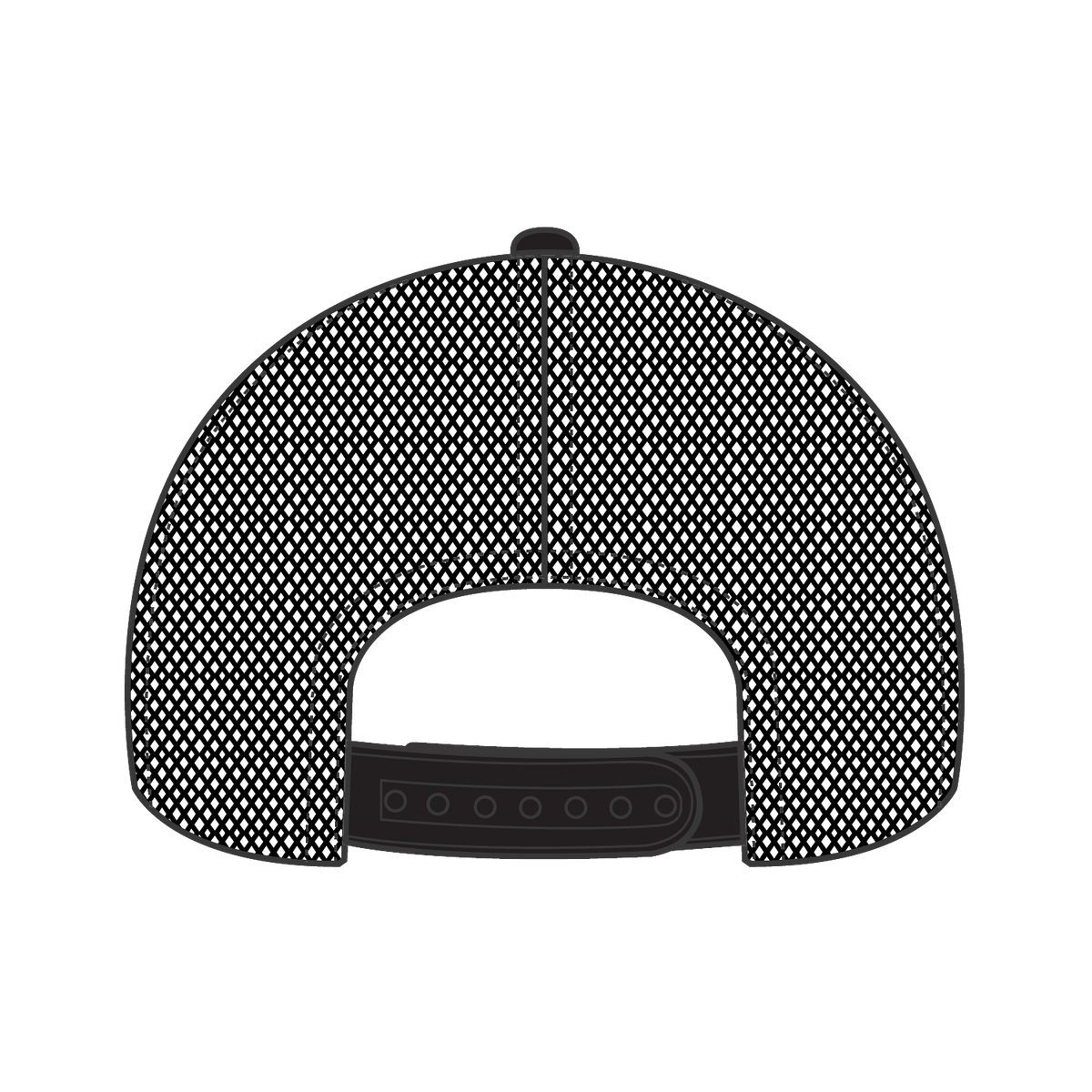 Rear View of 003 - Black OTTO CAP 5 Panel Low Profile Mesh Back Trucker Hat