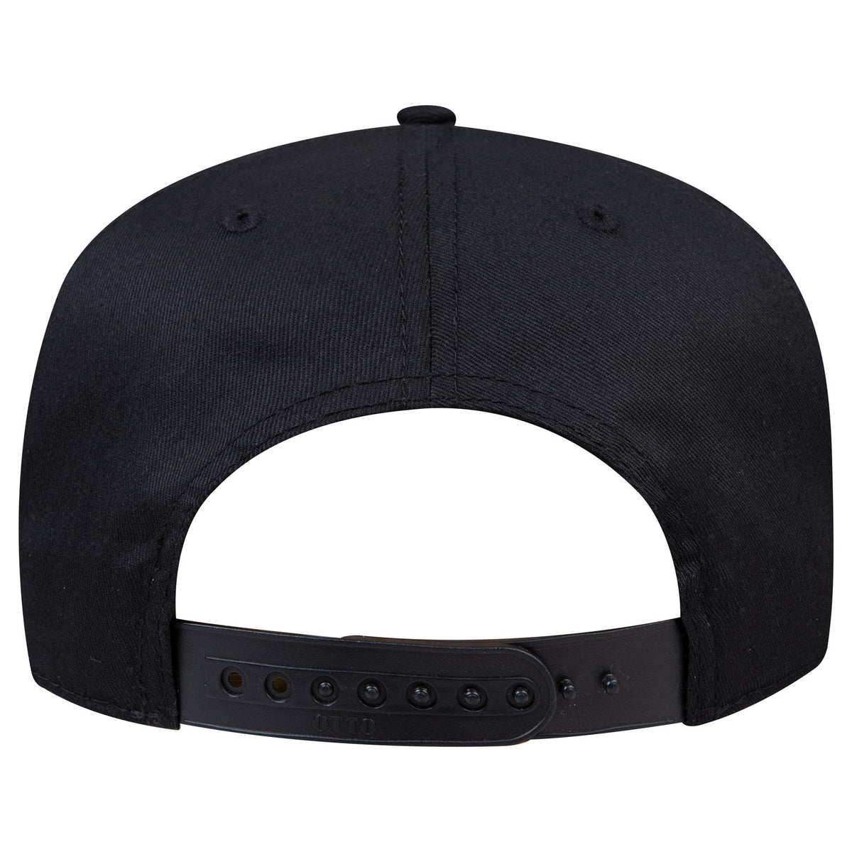 Rear View of 003 - Black OTTO CAP 5 Panel Mid Profile Baseball Cap