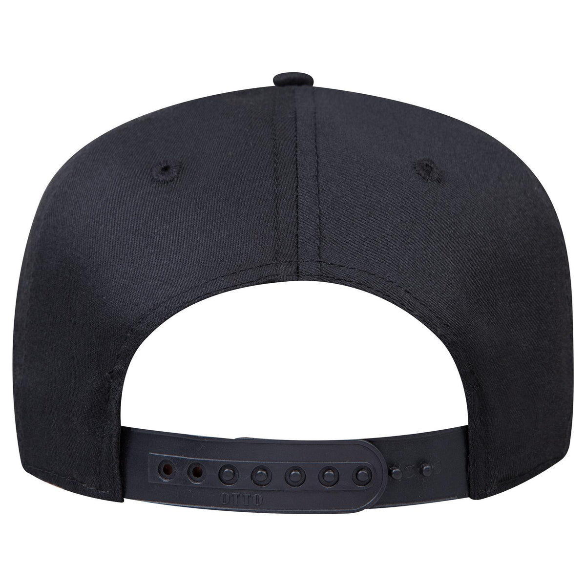 Rear View of 003 - Black OTTO CAP 5 Panel Mid Profile Baseball Cap
