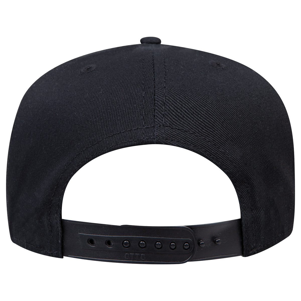 Rear View of 003 - Black OTTO CAP 5 Panel Mid Profile Baseball Cap