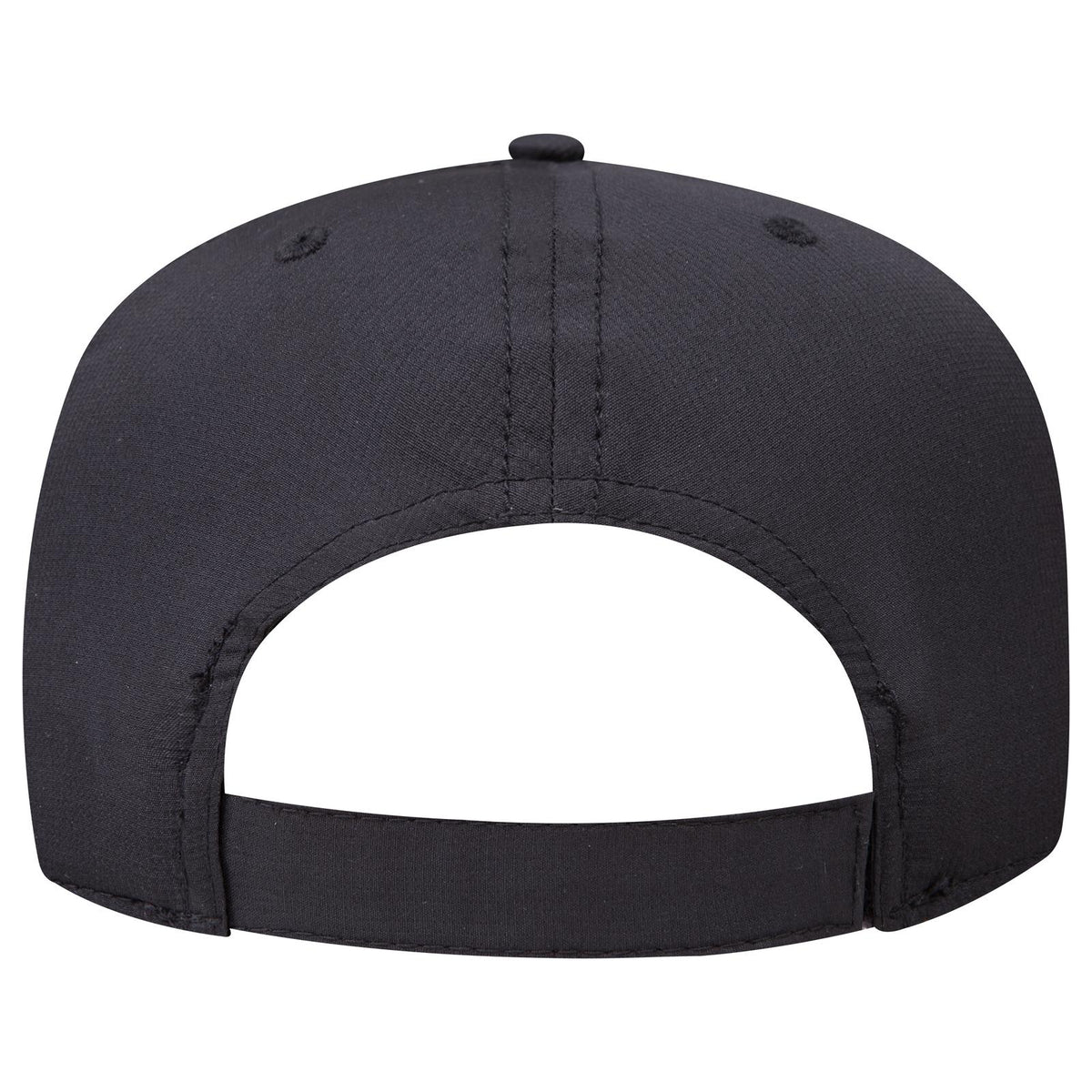 Rear View of 003 - Black OTTO CAP 5 Panel Mid Profile Baseball Cap