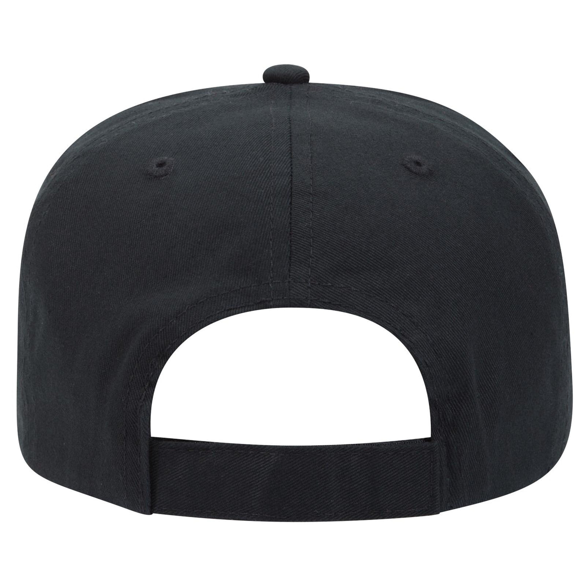 Rear View of 003 - Black OTTO CAP 5 Panel Mid Profile Baseball Cap