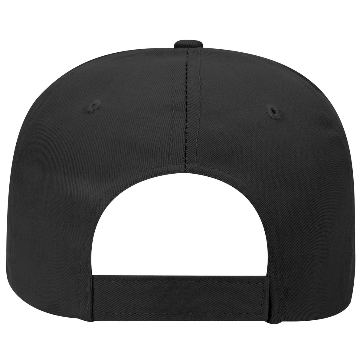 Rear View of 003 - Black OTTO CAP 5 Panel Mid Profile Baseball Cap