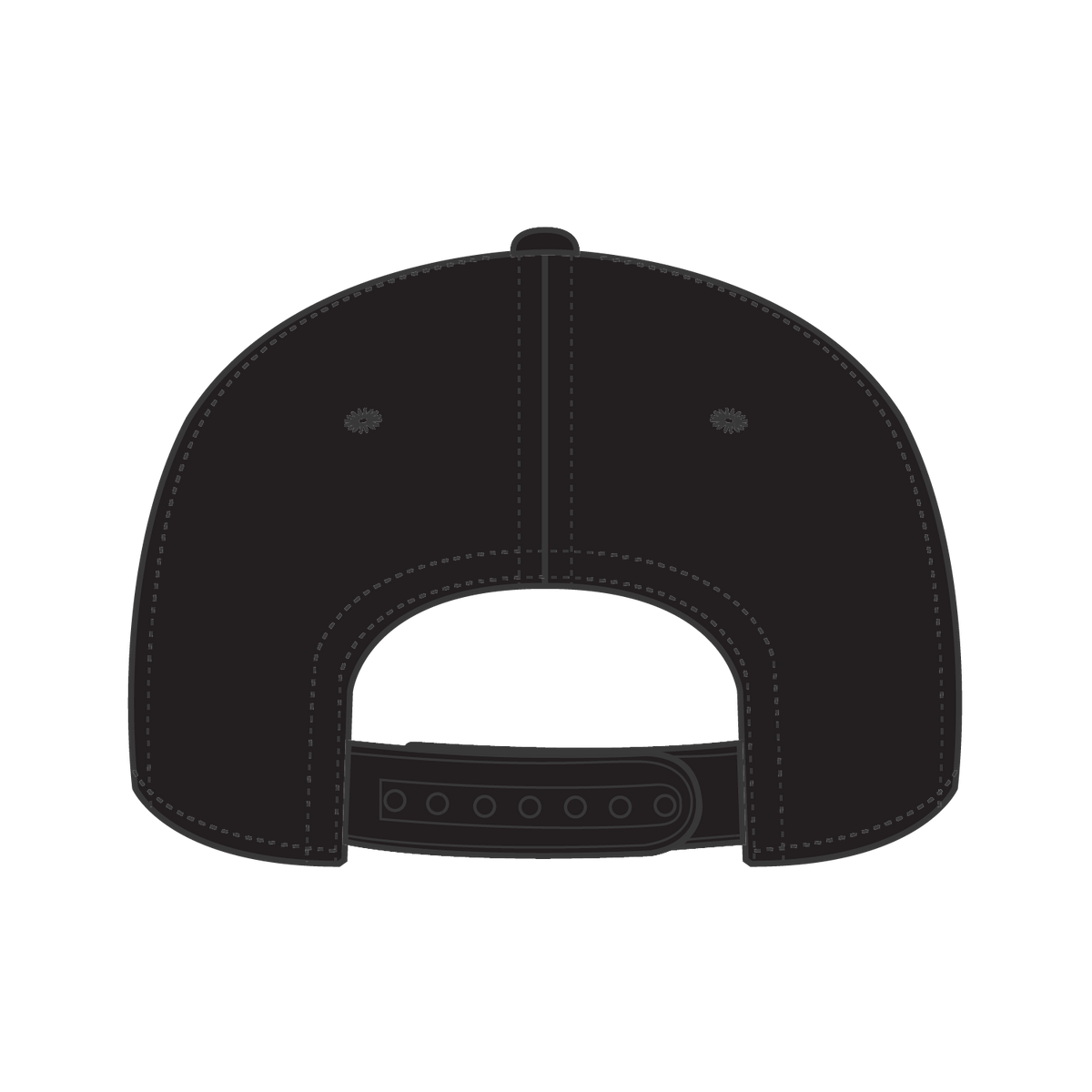 Rear View of 003 - Black OTTO CAP 5 Panel Mid Profile Baseball Hat