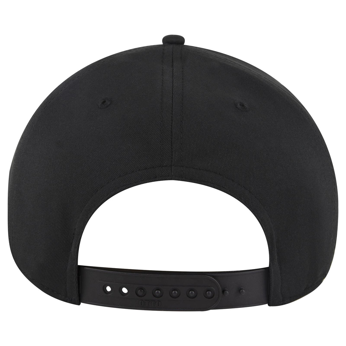 Rear View of 003 - Black OTTO CAP 5 Panel Pro Style Baseball Cap