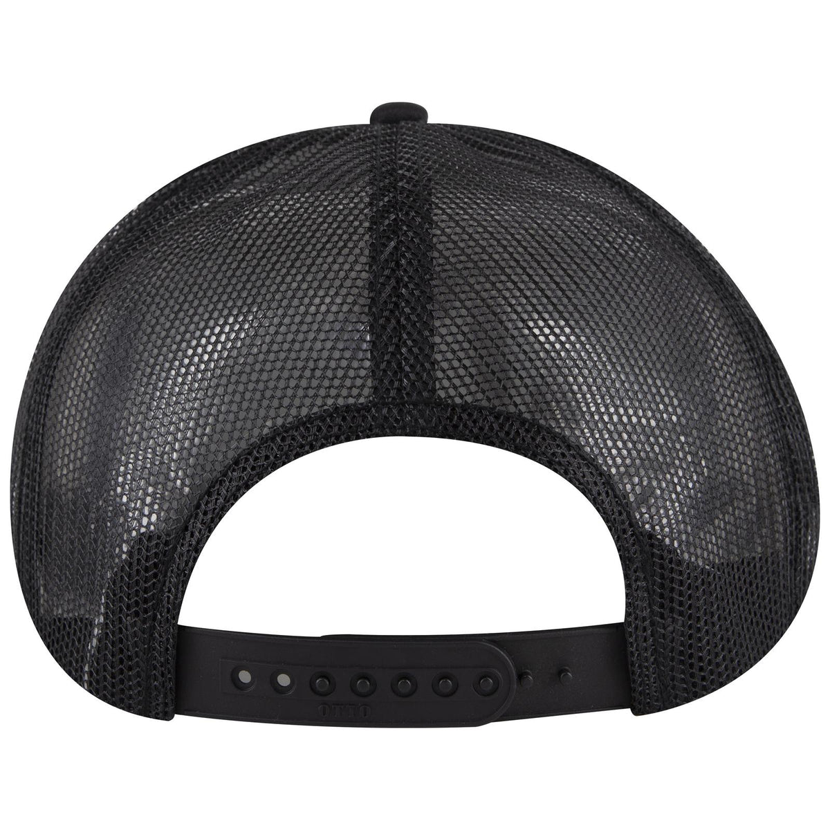 Rear View of 003 - Black OTTO CAP 5 Panel Pro Style Mesh Back Trucker Hat