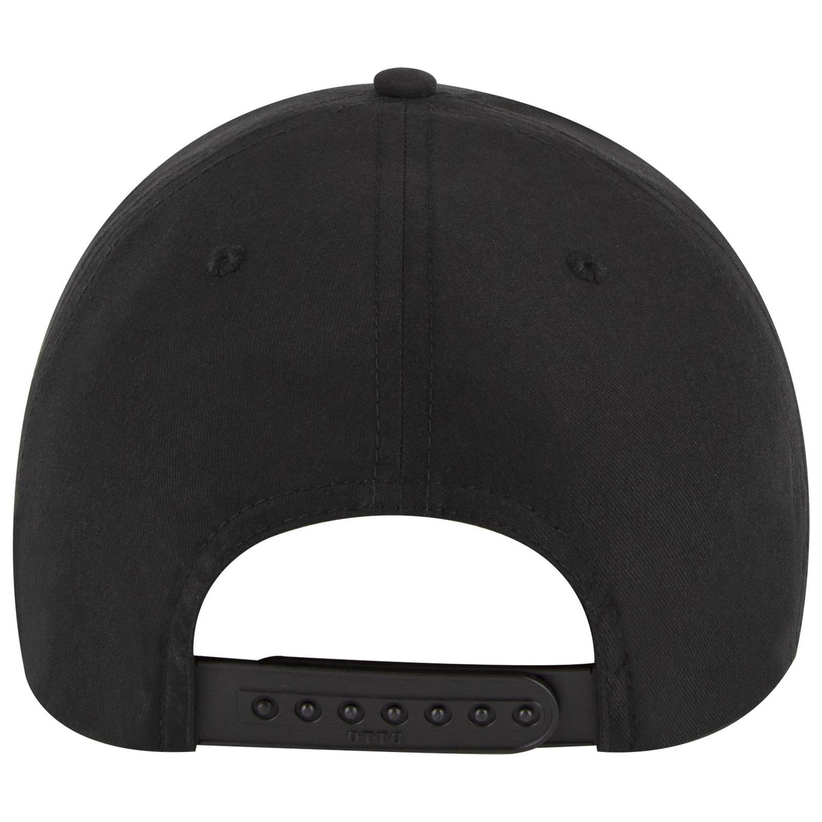 Rear View of 003 - Black OTTO CAP 6 Panel Low Profile Baseball Cap
