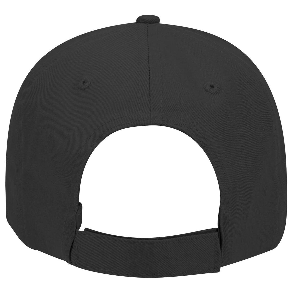 Rear View of 003 - Black OTTO CAP 6 Panel Low Profile Baseball Cap