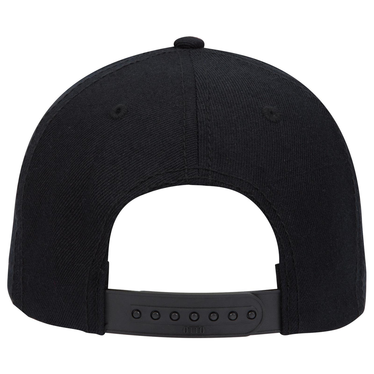 Rear View of 003 - Black OTTO CAP 6 Panel Low Profile Baseball Cap