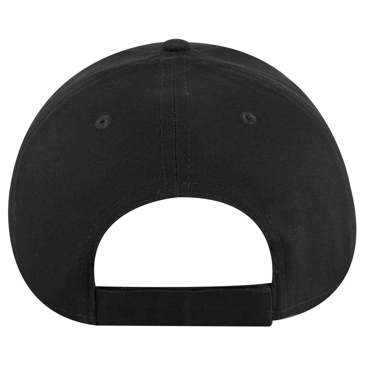 Rear View of 003 - Black OTTO CAP 6 Panel Low Profile Baseball Cap