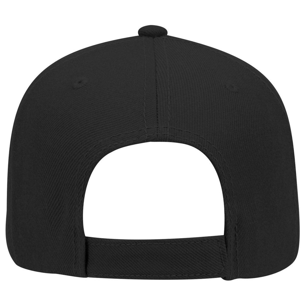 Rear View of 003 - Black OTTO CAP 6 Panel Low Profile Baseball Cap