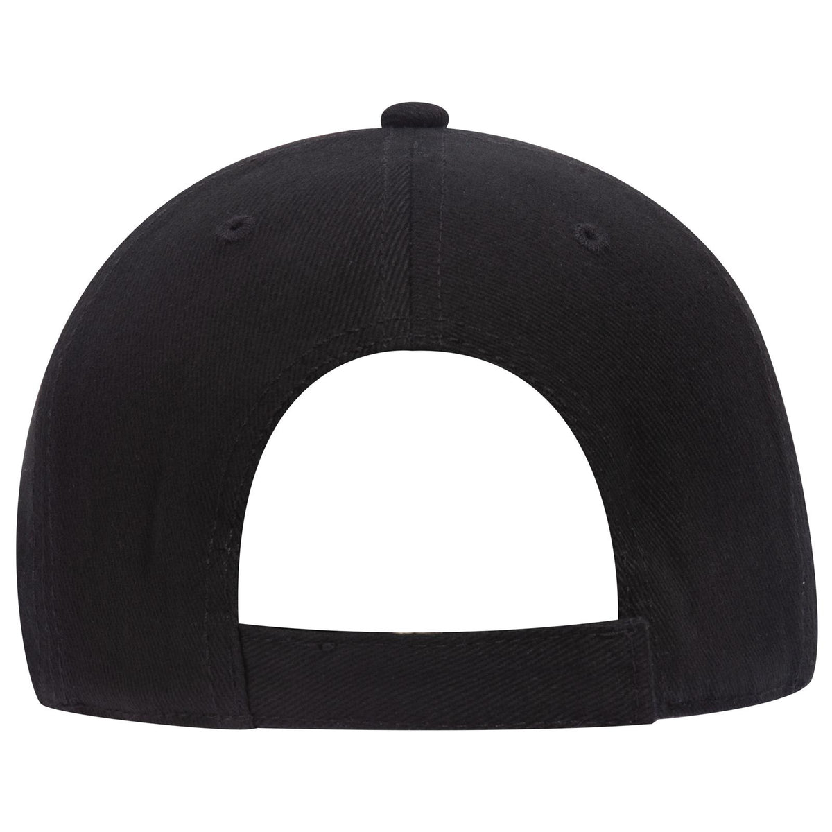 Rear View of 003 - Black OTTO CAP 6 Panel Low Profile Baseball Cap
