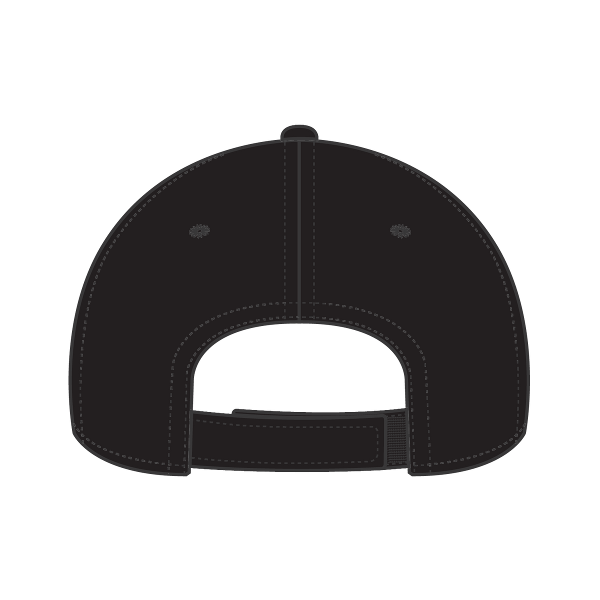 Rear View of 003 - Black OTTO CAP 6 Panel Low Profile Baseball Cap