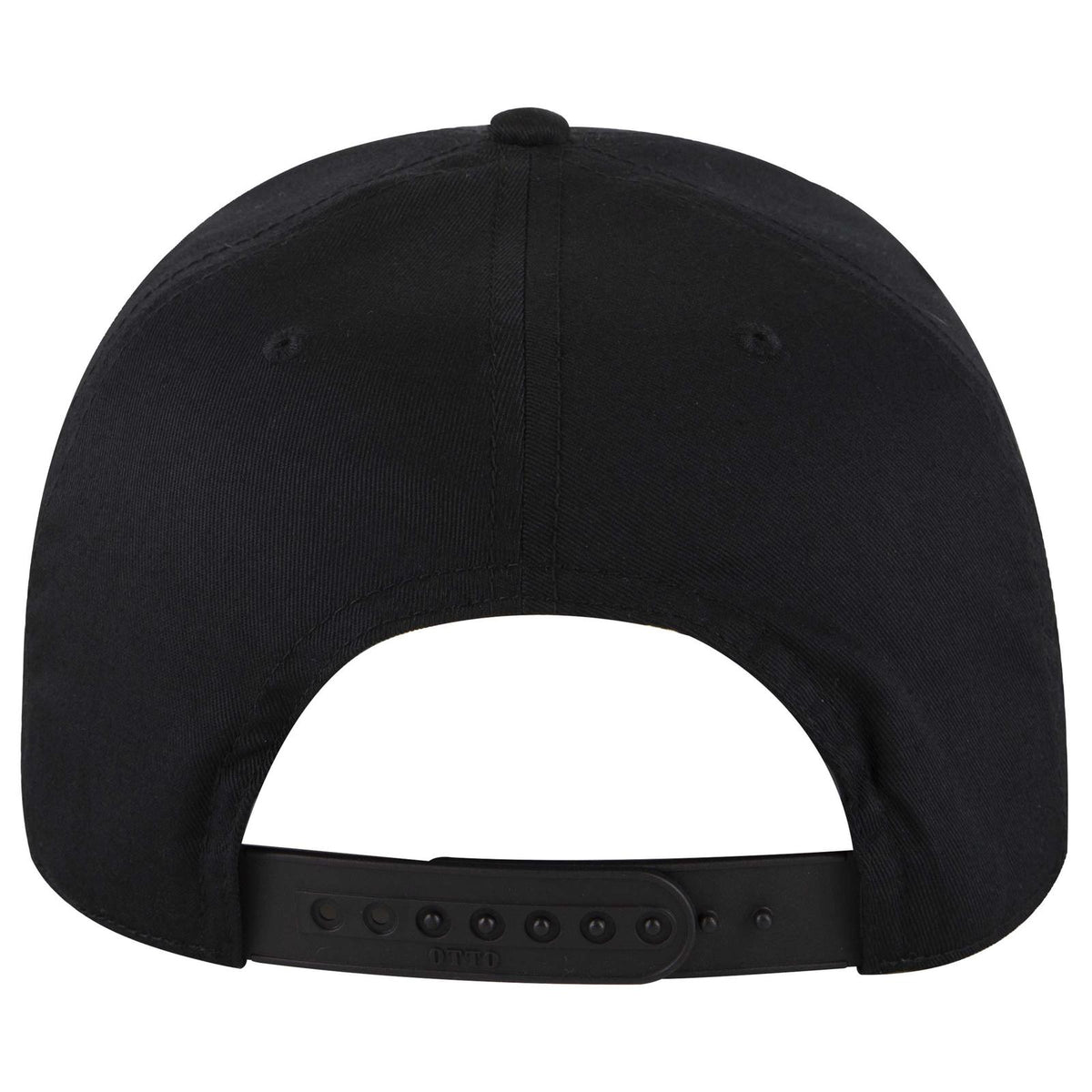 Rear View of 003 - Black OTTO CAP 6 Panel Low Profile Baseball Cap