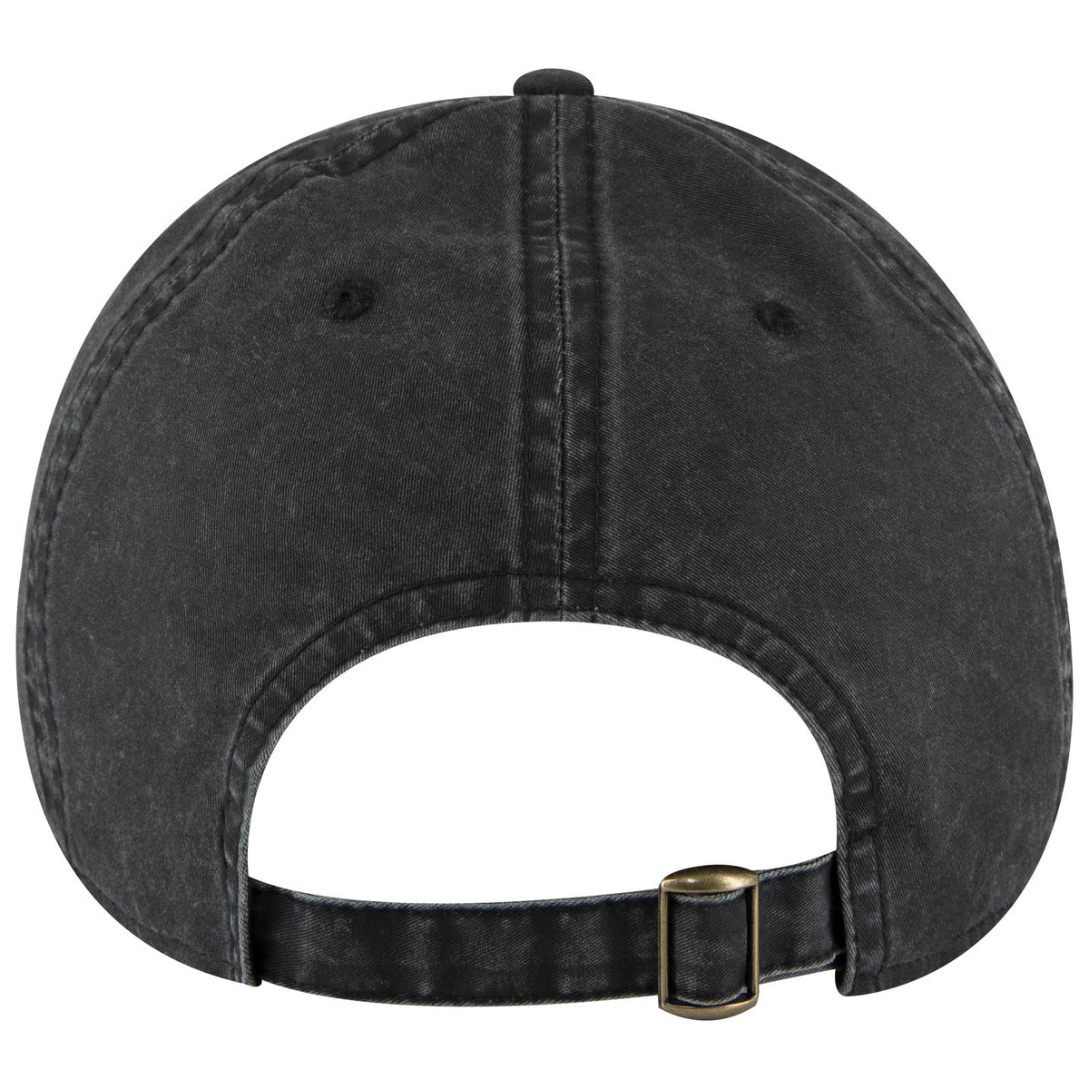 Rear View of 003 - Black OTTO CAP 6 Panel Low Profile Dad Hat