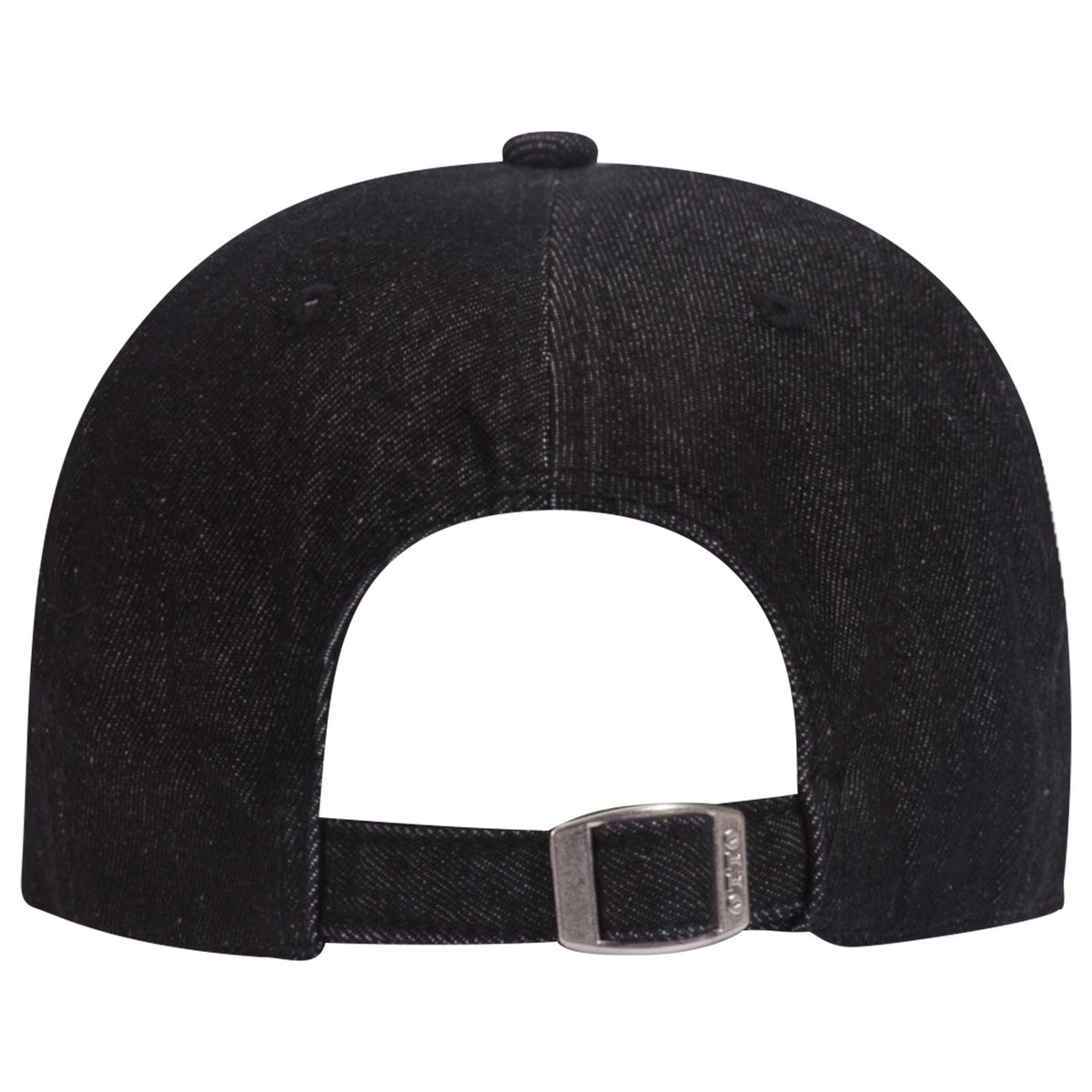 Rear View of 003 - Black OTTO CAP 6 Panel Low Profile Dad Hat