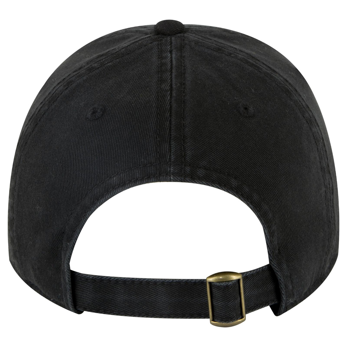 Rear View of 003 - Black OTTO CAP 6 Panel Low Profile Dad Hat