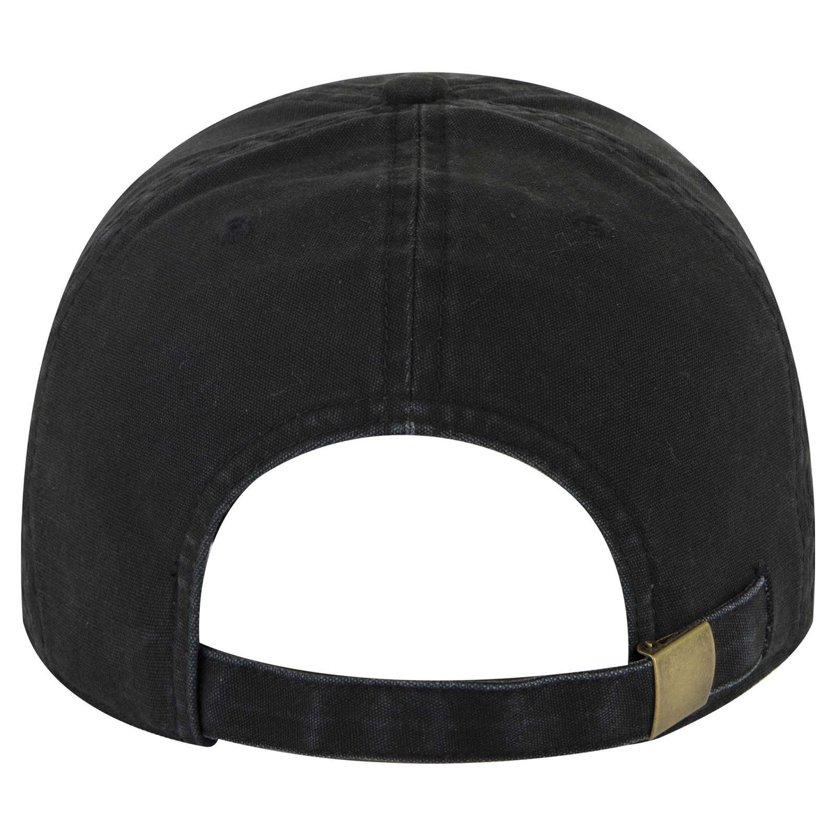 Rear View of 003 - Black OTTO CAP 6 Panel Low Profile Dad Hat