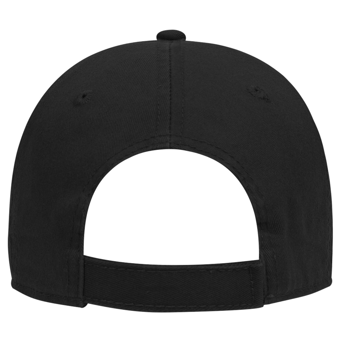 Rear View of 003 - Black OTTO CAP 6 Panel Low Profile Dad Hat