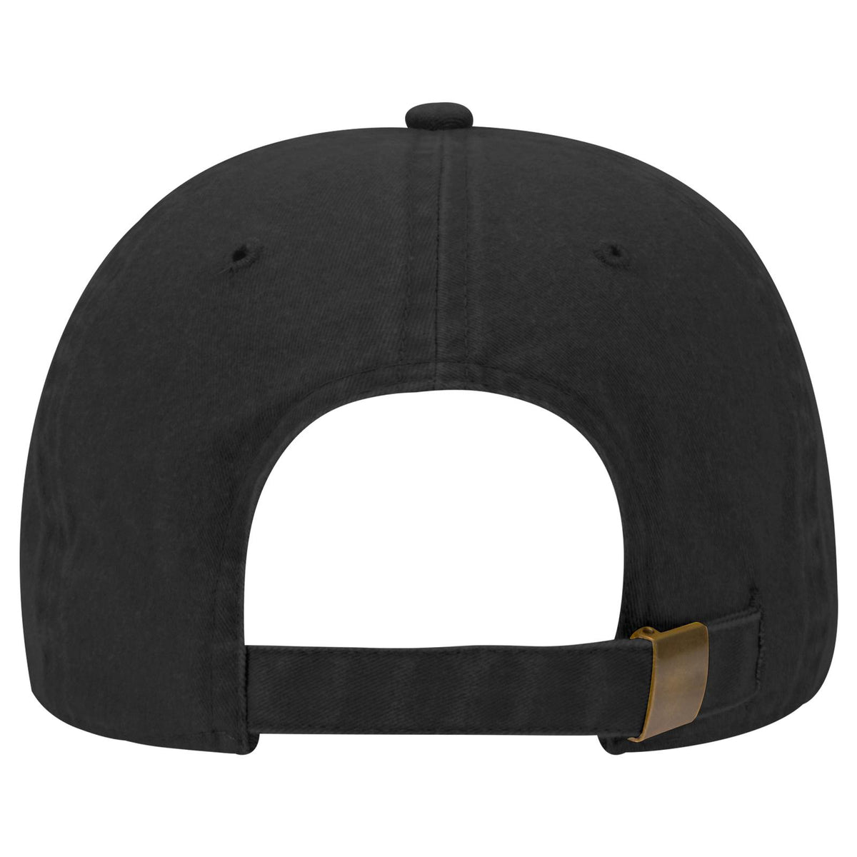 Rear View of 003 - Black OTTO CAP 6 Panel Low Profile Dad Hat