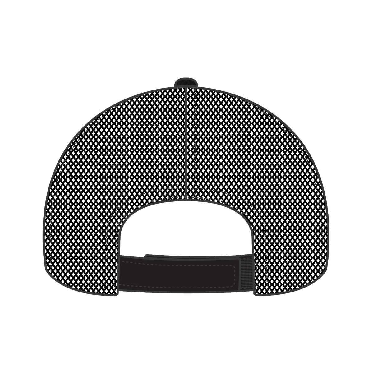 Rear View of 003 - Black OTTO CAP 6 Panel Low Profile Mesh Back Trucker Hat