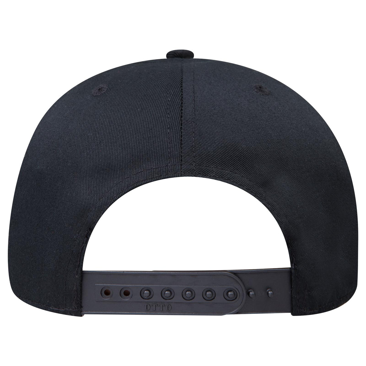 Rear View of 003 - Black OTTO CAP 6 Panel Mid Profile Baseball Cap