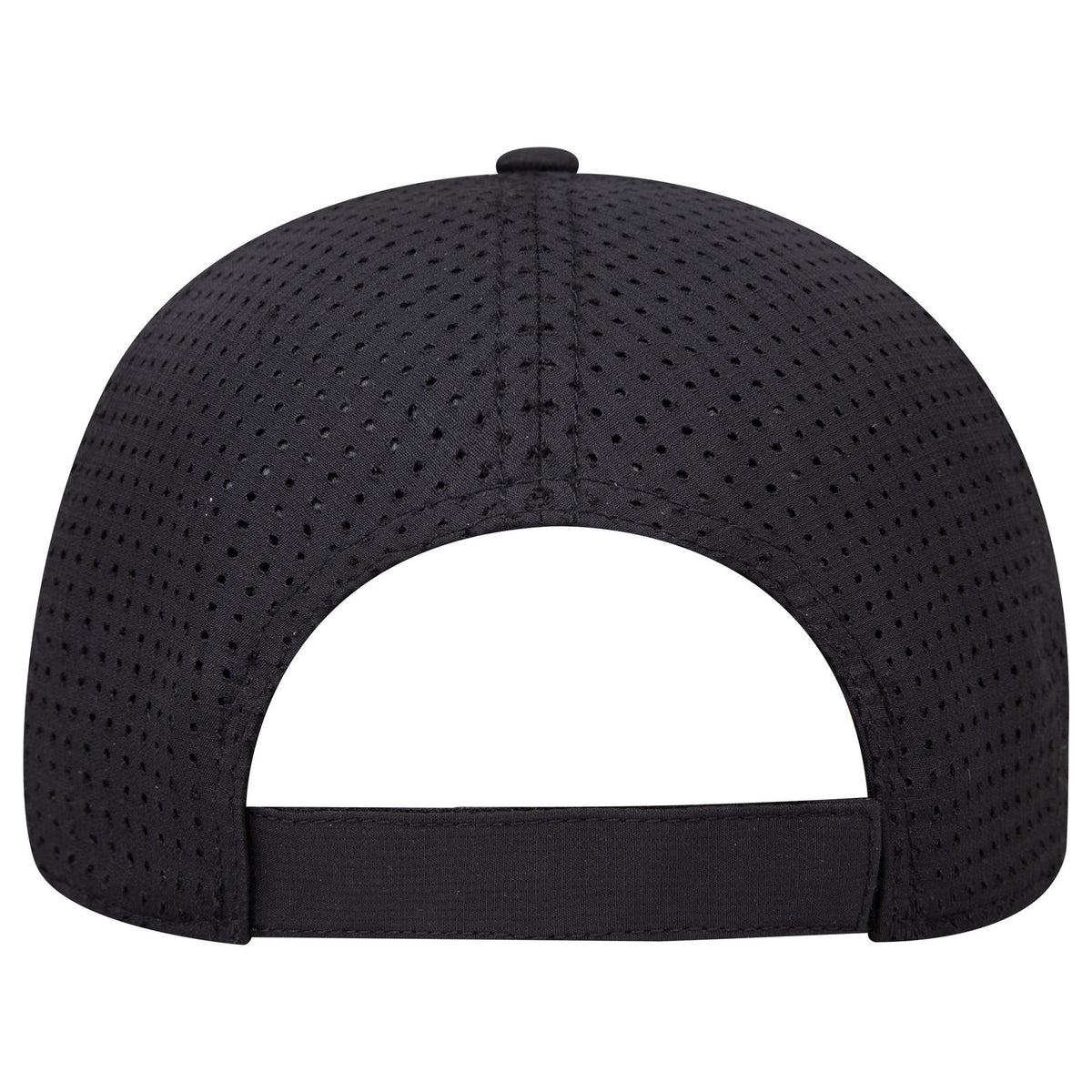 Rear View of 003 - Black OTTO CAP 6 Panel Mid Profile Baseball Cap
