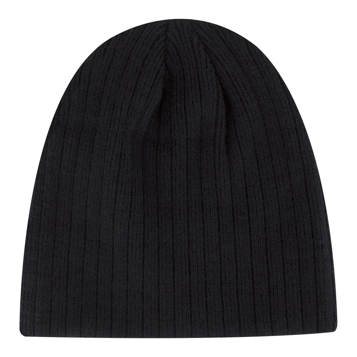 Rear View of 003 - Black OTTO CAP 8" Classic Fine Knit Beanie