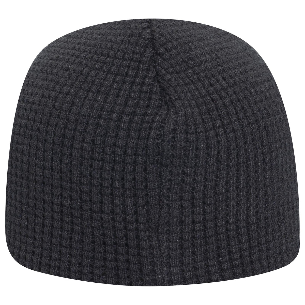 Rear View of 003 - Black OTTO CAP 8" Waffle Rib Knit Beanie