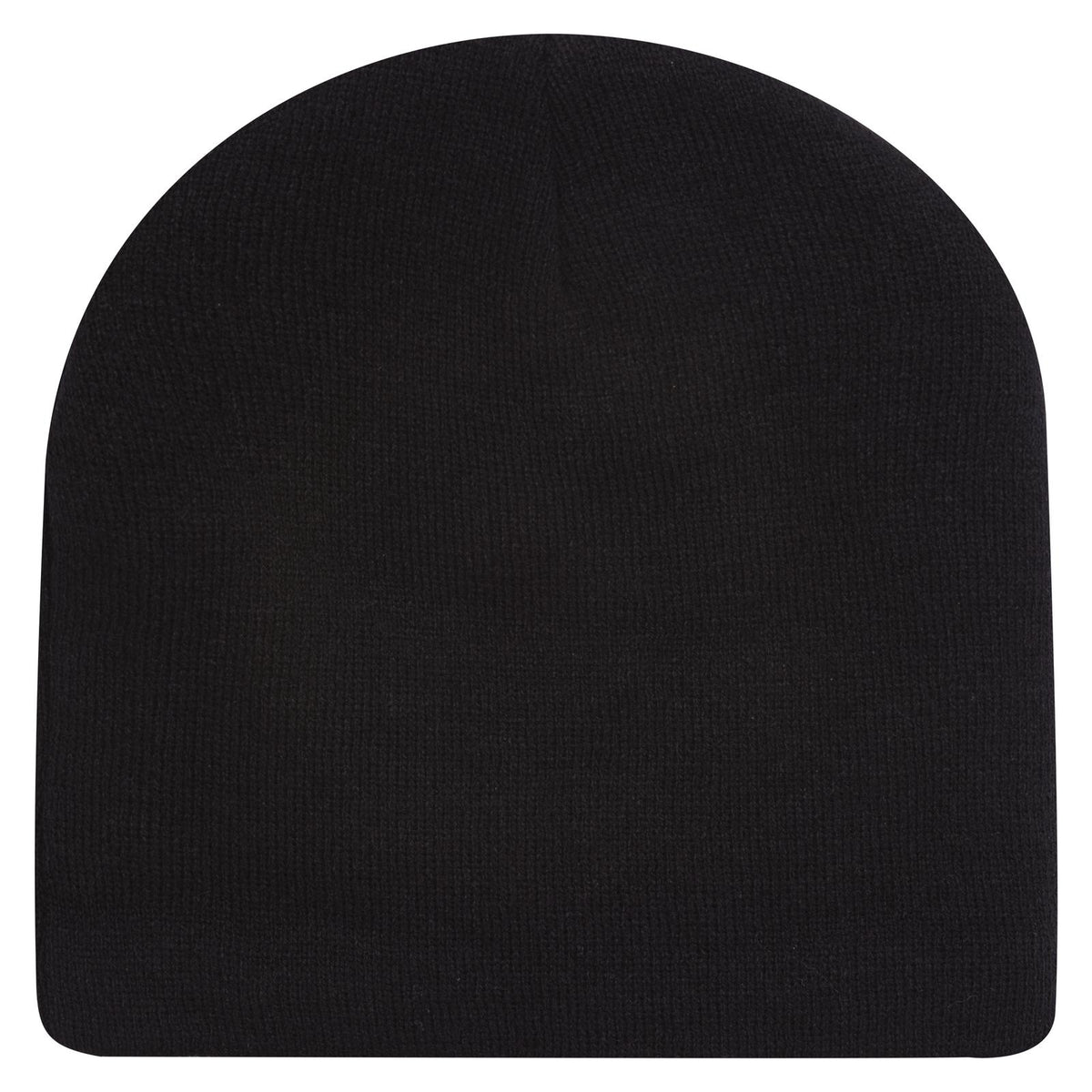 Rear View of 003 - Black OTTO CAP 9" Classic Knit Beanie w/ Inside Fleece Lining