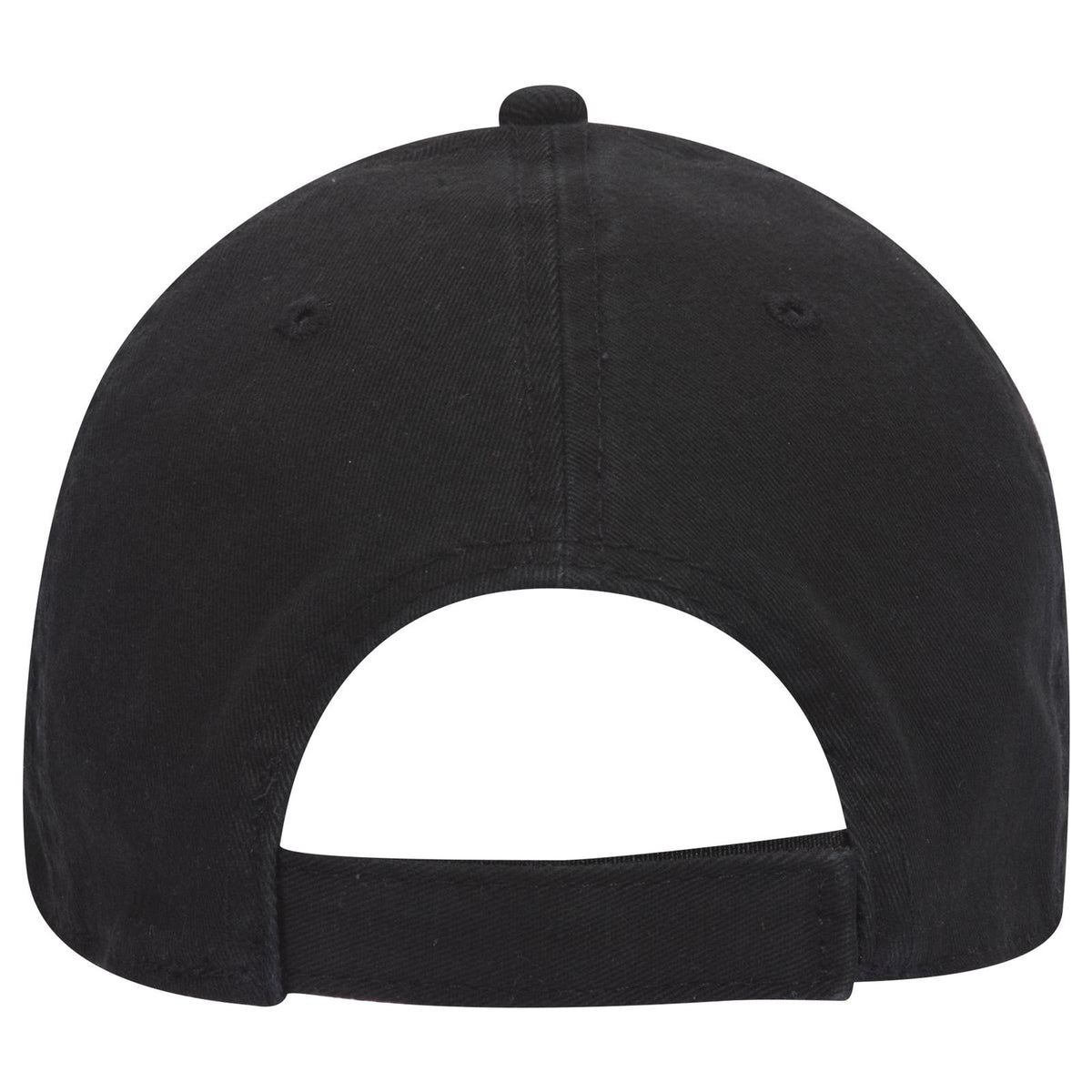 Rear View of 003 - Black OTTO CAP "OTTO COMFY FIT" 6 Panel Low Profile Dad Hat