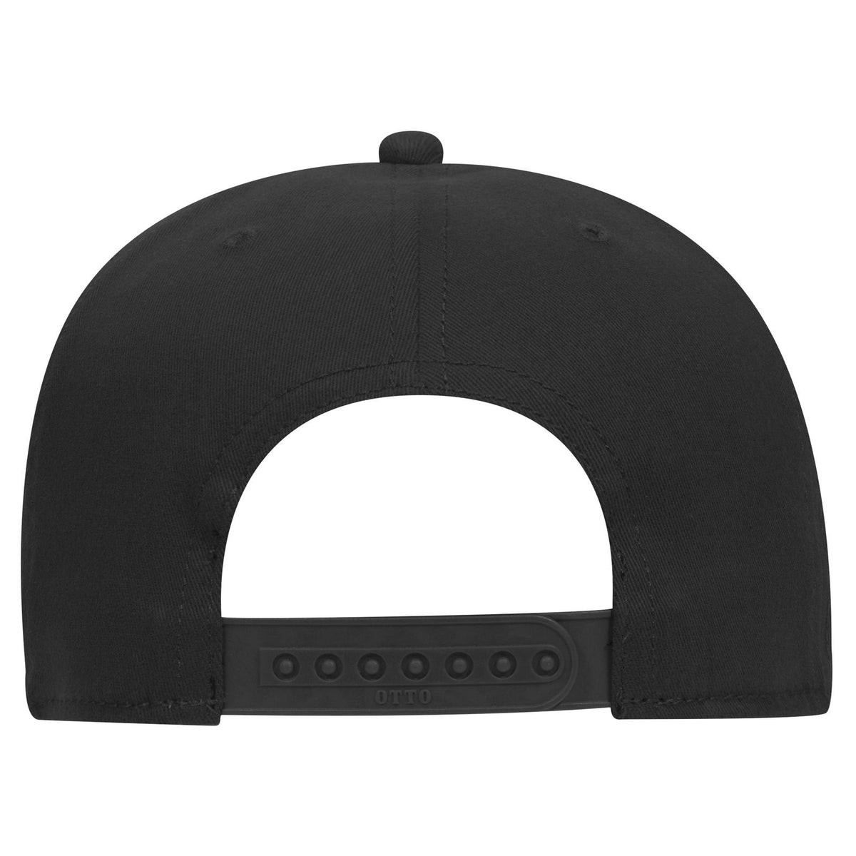 Rear View of 003 - Black OTTO CAP "OTTO COMFY FIT" 6 Panel Pro Style Snapback Hat